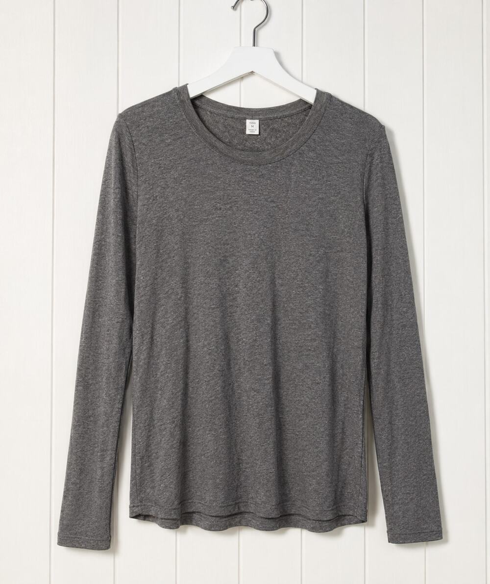 Alternative Apparel Womens L Keepsake Long Sleeve Tee Gray Vintage Jersey Shirt